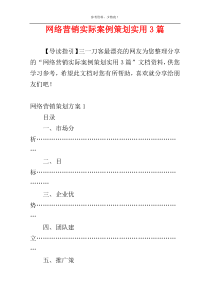 网络营销实际案例策划实用3篇