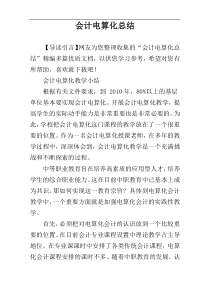 会计电算化总结