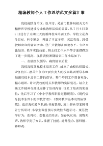 精编教师个人工作总结范文多篇汇聚