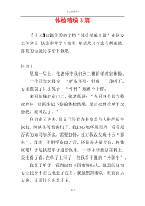 体检精编3篇