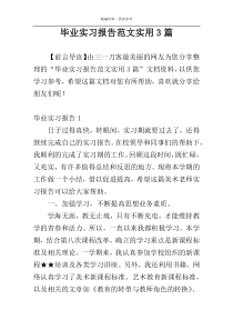 毕业实习报告范文实用3篇