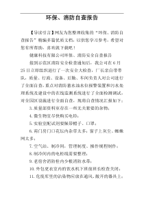 环保、消防自查报告