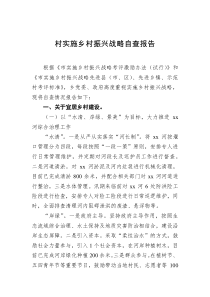 总结报告村实施乡村振兴战略自查报告