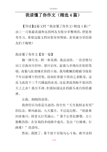 我读懂了你作文（精选4篇）