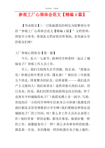 参观工厂心得体会范文【精编4篇】