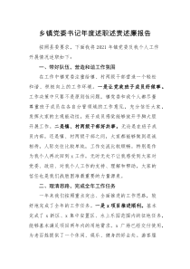 述职述廉乡镇党委书记年度述职述责述廉报告范文