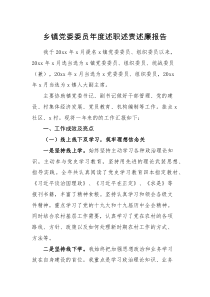 述廉述职乡镇党委委员年度述职述责述廉报告范文班子成员组织委员乡镇人大副主席含存在问题和整改措施方向