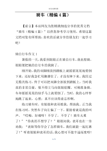 骑车（精编4篇）