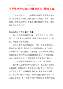 小学生社会实践心得体会范文（精选4篇）