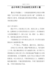 会计年终工作总结范文实用3篇