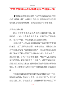 大学生实践活动心得体会范文精编4篇