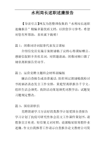 水利局长述职述廉报告