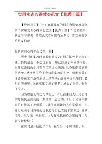 实用实训心得体会范文【优秀4篇】