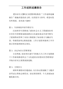 工作述职述廉报告