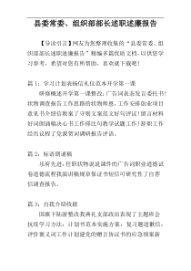 县委常委、组织部部长述职述廉报告