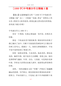 [1000字]中考满分作文精编3篇
