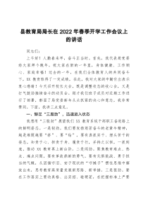 县教育局局长在2022年春季开学工作会议上的讲话