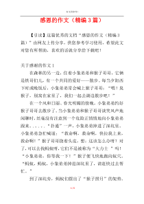 感恩的作文（精编3篇）