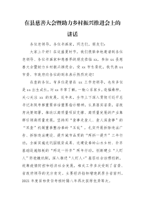 领导讲话在县慈善大会暨助力乡村振兴推进会上的讲话