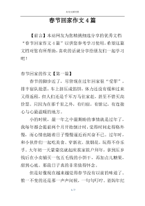 春节回家作文4篇
