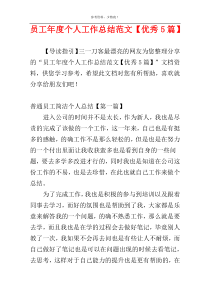 员工年度个人工作总结范文【优秀5篇】