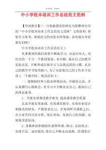 中小学校本培训工作总结范文范例