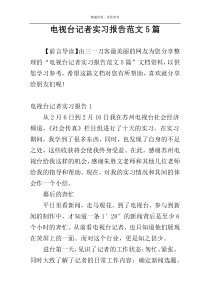 电视台记者实习报告范文5篇