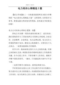 电力培训心得精选5篇