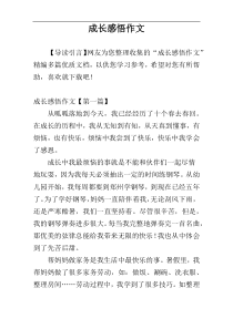 成长感悟作文