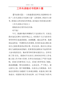工作失误检讨书范例5篇