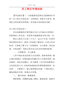 员工转正申请总结