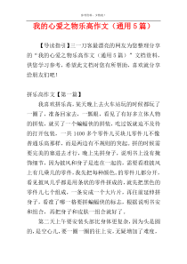 我的心爱之物乐高作文（通用5篇）