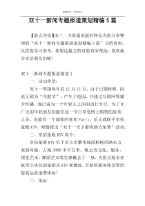 双十一新闻专题报道策划精编5篇
