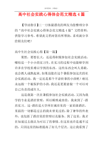 高中社会实践心得体会范文精选4篇