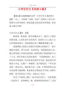 小学生作文【范例4篇】