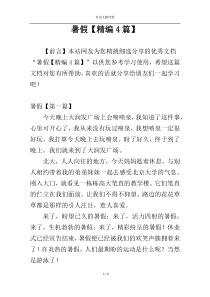 暑假【精编4篇】