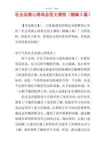 社会实践心得体会范文感悟（精编5篇）