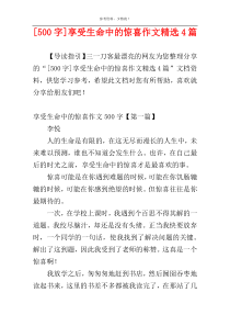 [500字]享受生命中的惊喜作文精选4篇