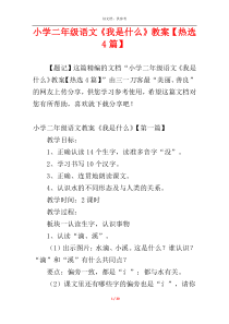 小学二年级语文《我是什么》教案【热选4篇】