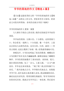 爷爷的菜地的作文【精选4篇】