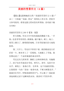 美丽的雪景作文（4篇）