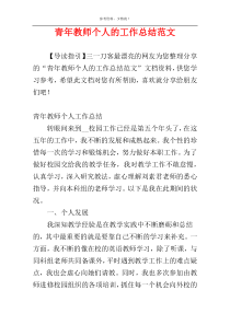 青年教师个人的工作总结范文