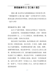 暑假趣事作文【汇编5篇】