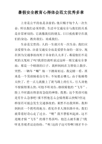 暑假安全教育心得体会范文优秀多章
