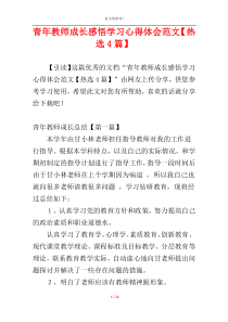 青年教师成长感悟学习心得体会范文【热选4篇】