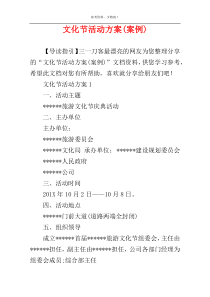文化节活动方案(案例)