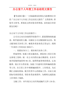 办公室个人年度工作总结范文报告