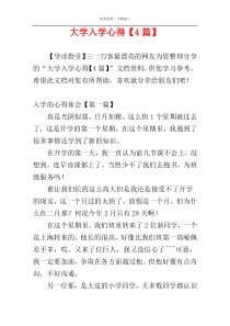 大学入学心得【4篇】