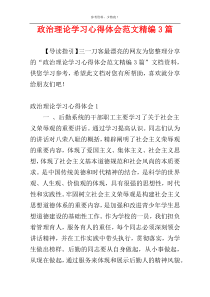 政治理论学习心得体会范文精编3篇