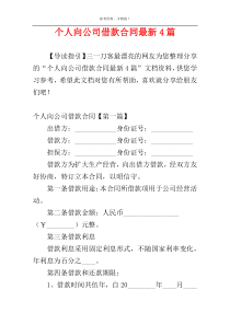 个人向公司借款合同最新4篇
